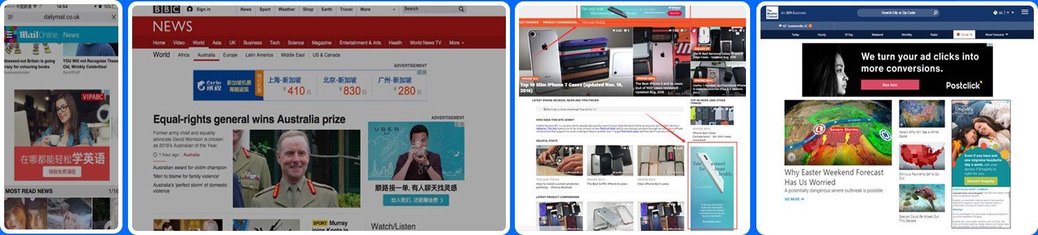 Google展示广告(Google Display Ads)展示位置示例